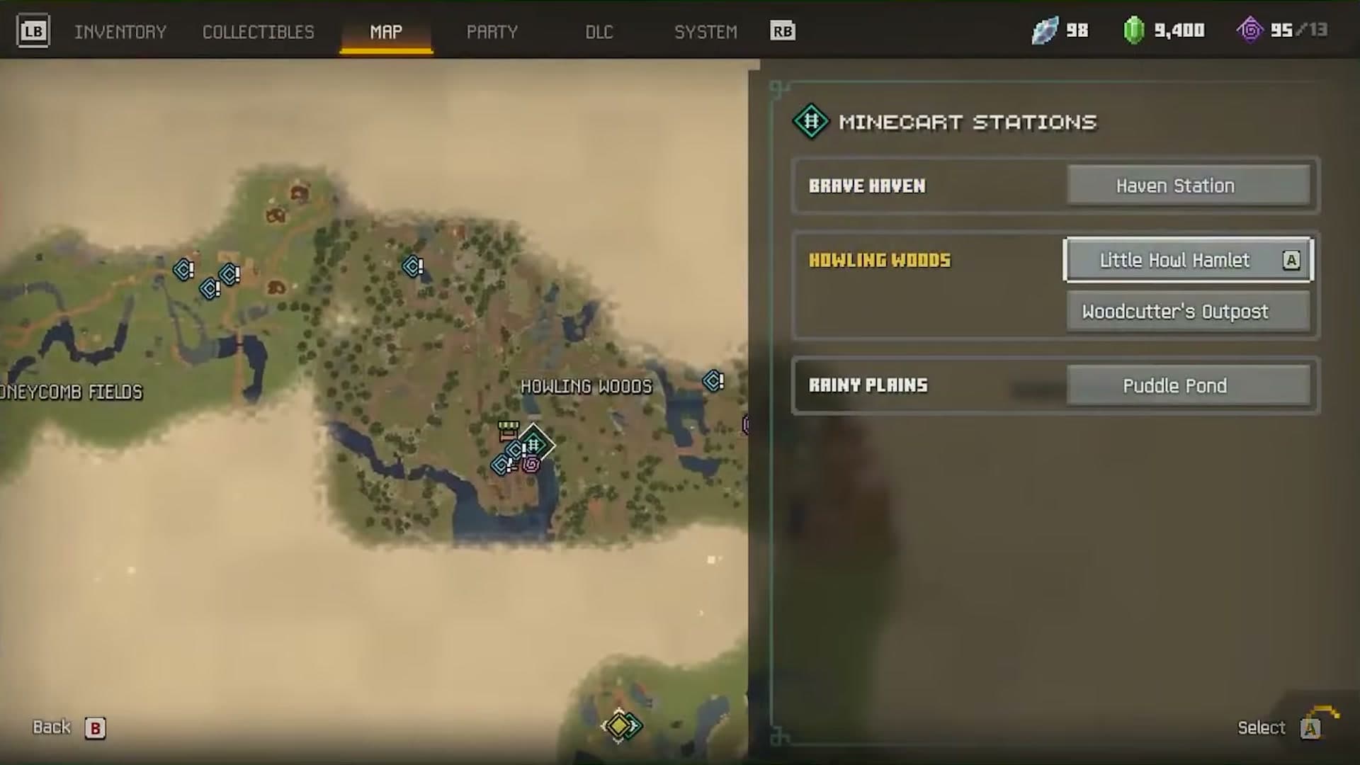 The Overworld map in Minecraft Dungeons II